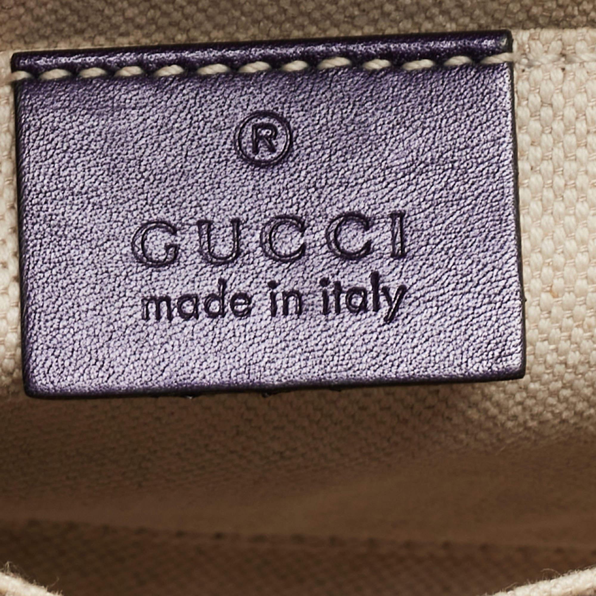 Gucci Purple Guccissima Patent Leather Medium Emily Chain Shoulder Bag For Sale 2
