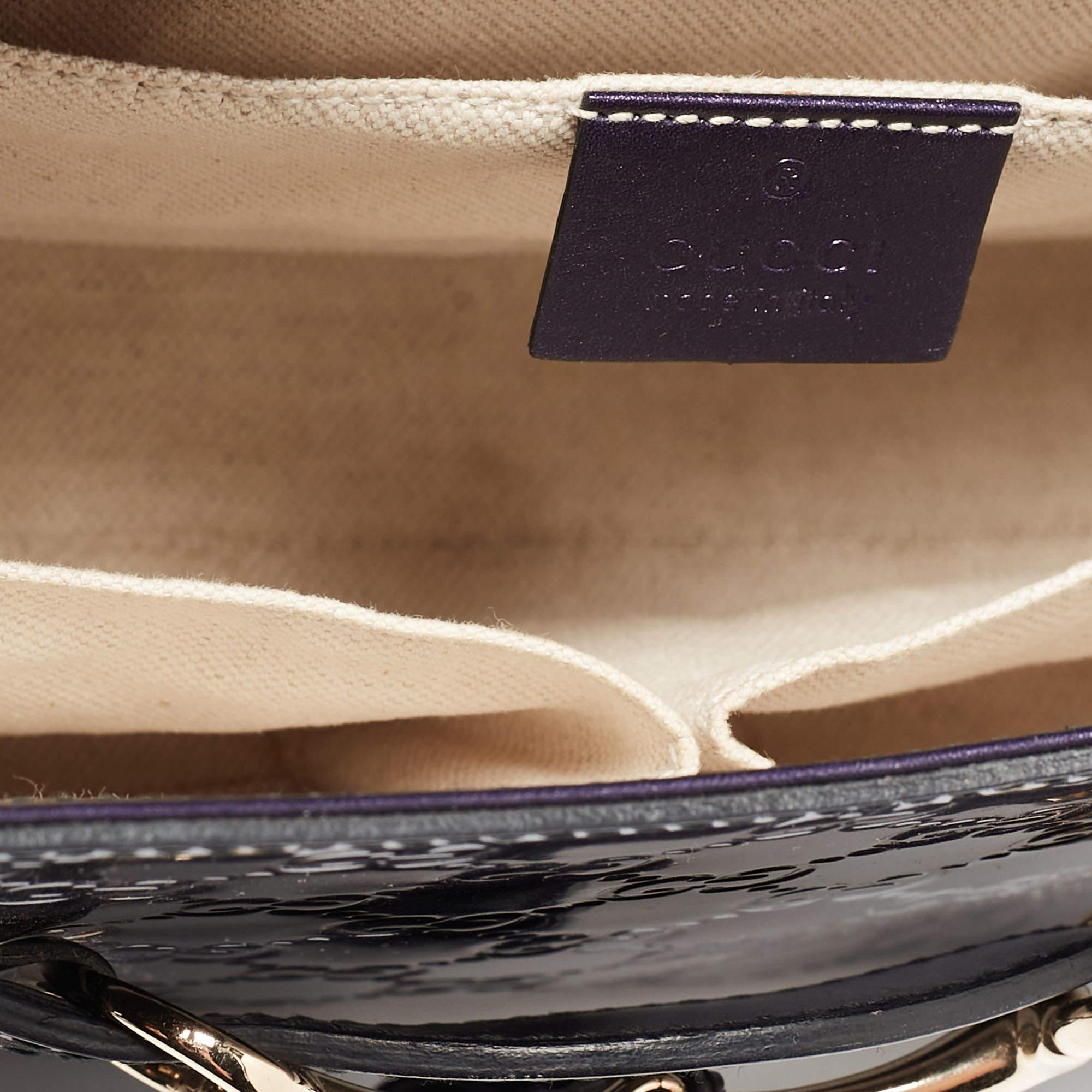 Gucci Purple Guccissima Patent Leather Medium Emily Chain Shoulder Bag For Sale 4