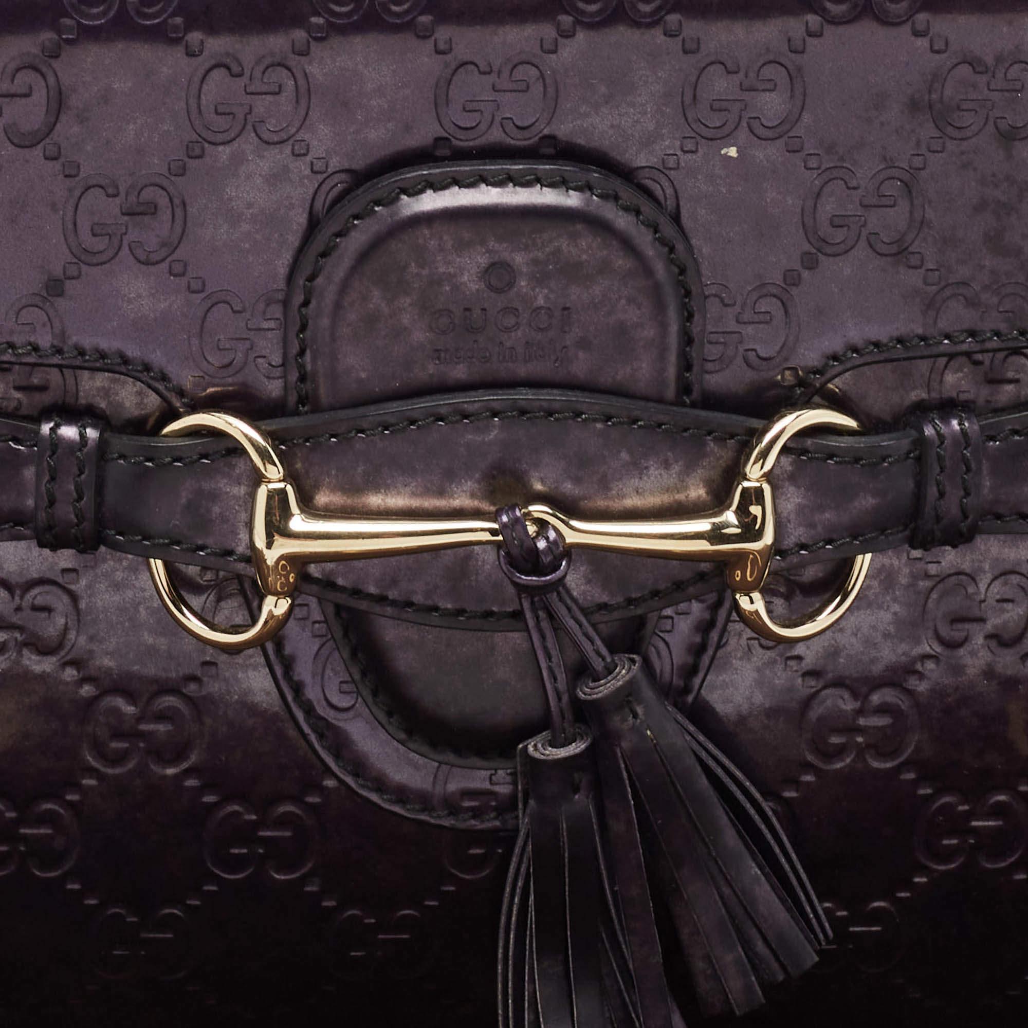 Women's Gucci Purple Guccissima Patent Leather Medium Emily Shoulder Bag