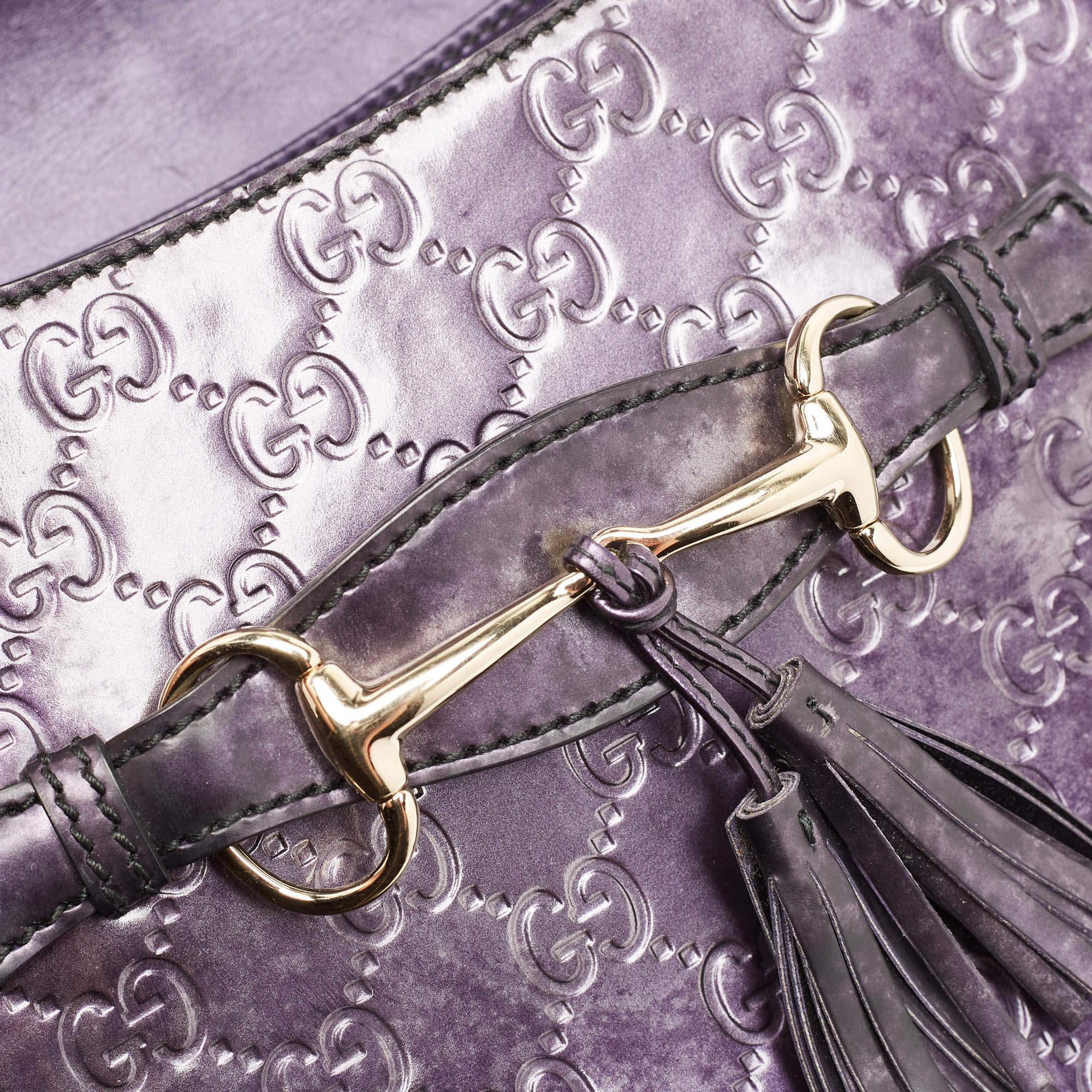 Gucci Purple Guccissima Patent Leather Medium Emily Shoulder Bag 2