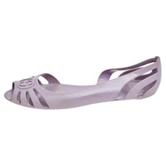 Gucci Purple Interlocking GG Jelly Ballet Flats Size 38
