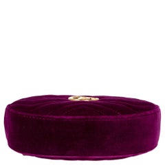 Gucci Purple Jam Matelassé Velvet GG Marmont Belt Bag