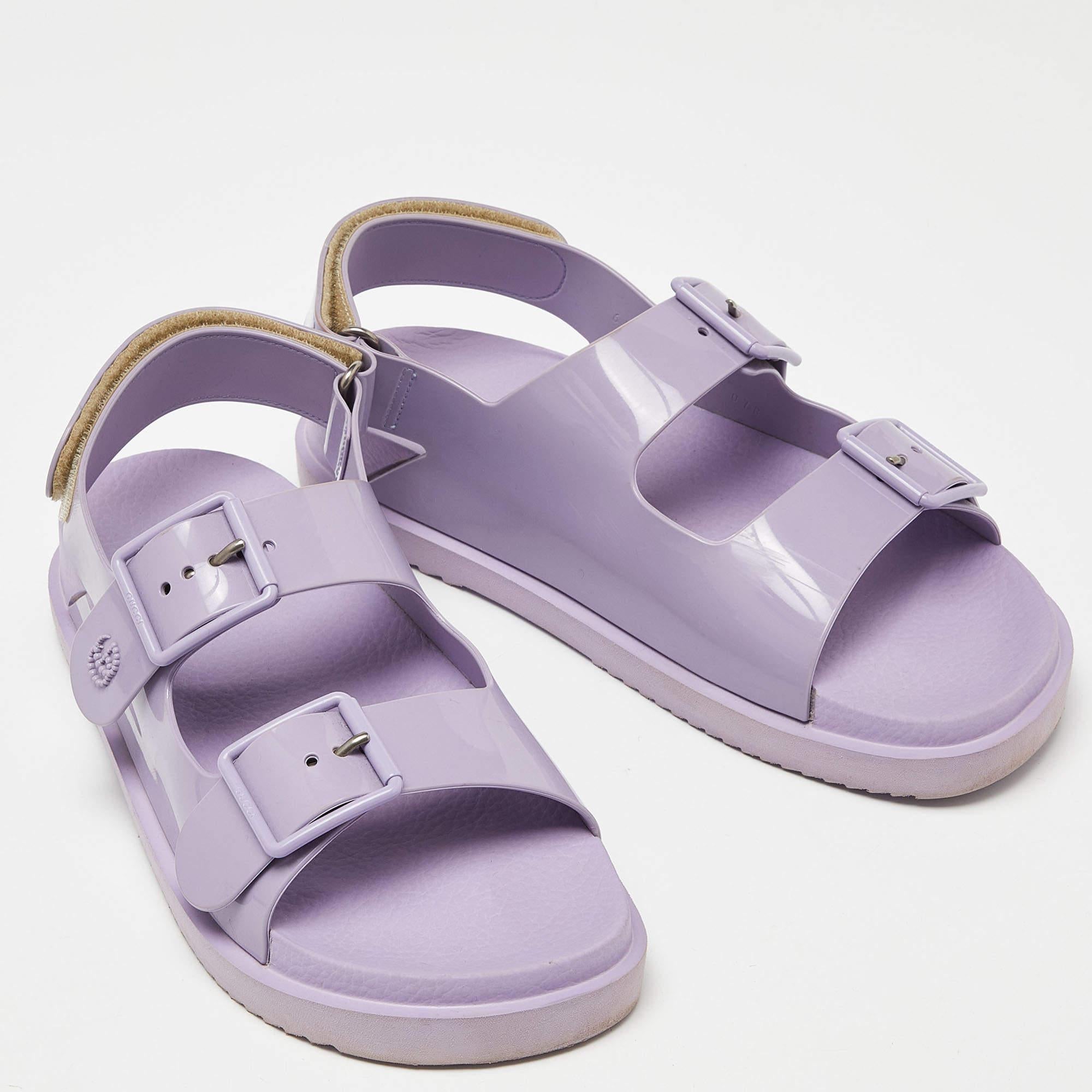 Gucci Purple Jelly Slingback Buckle Sandals Size 40 1
