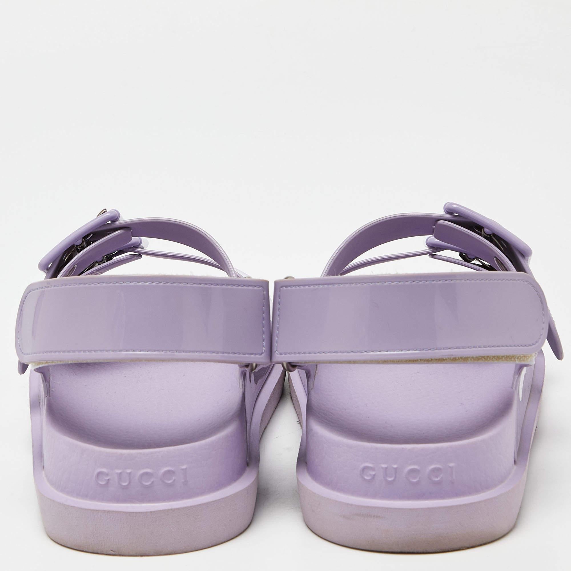 Gucci Purple Jelly Slingback Buckle Sandals Size 40 2