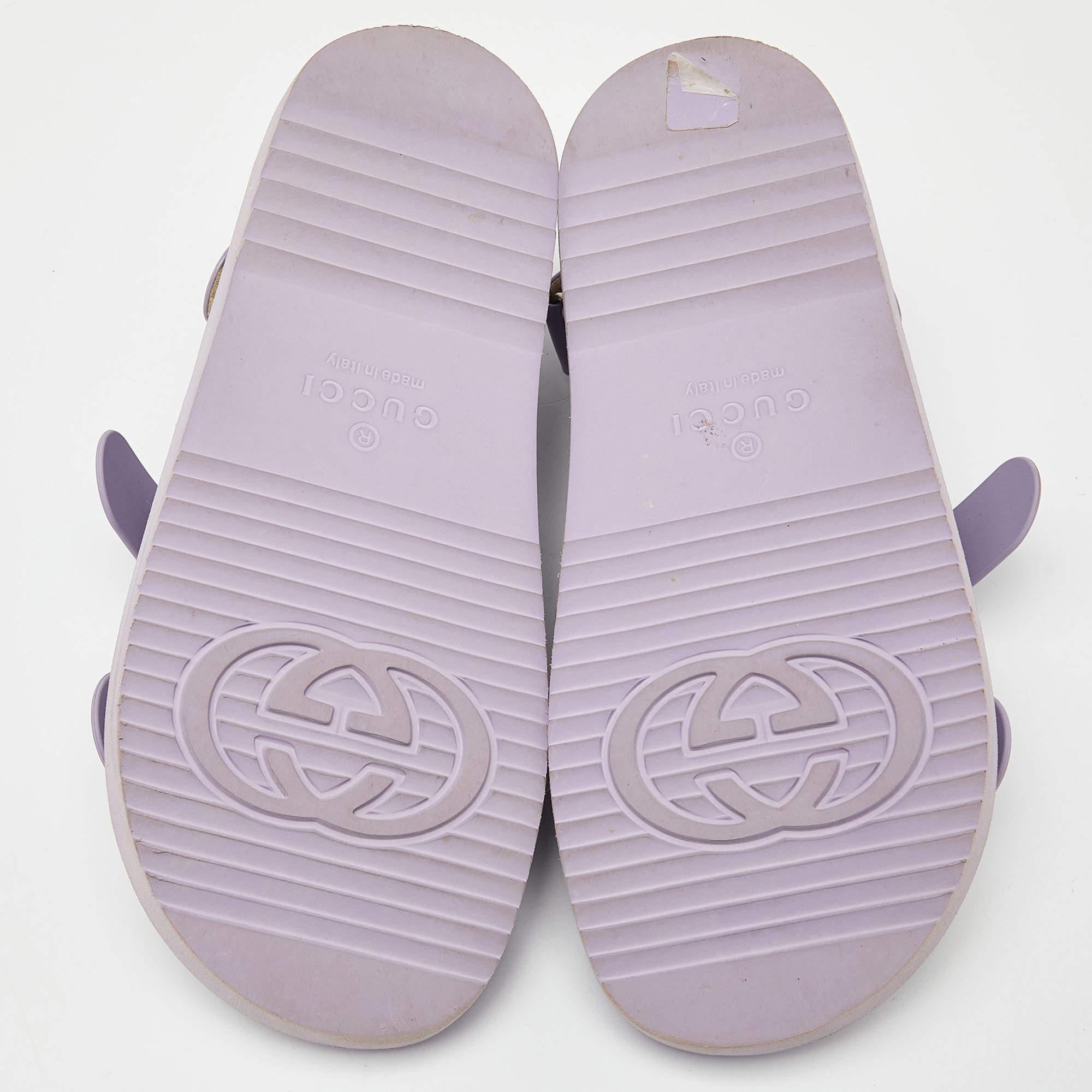 Gucci Purple Jelly Slingback Buckle Sandals Size 40 4