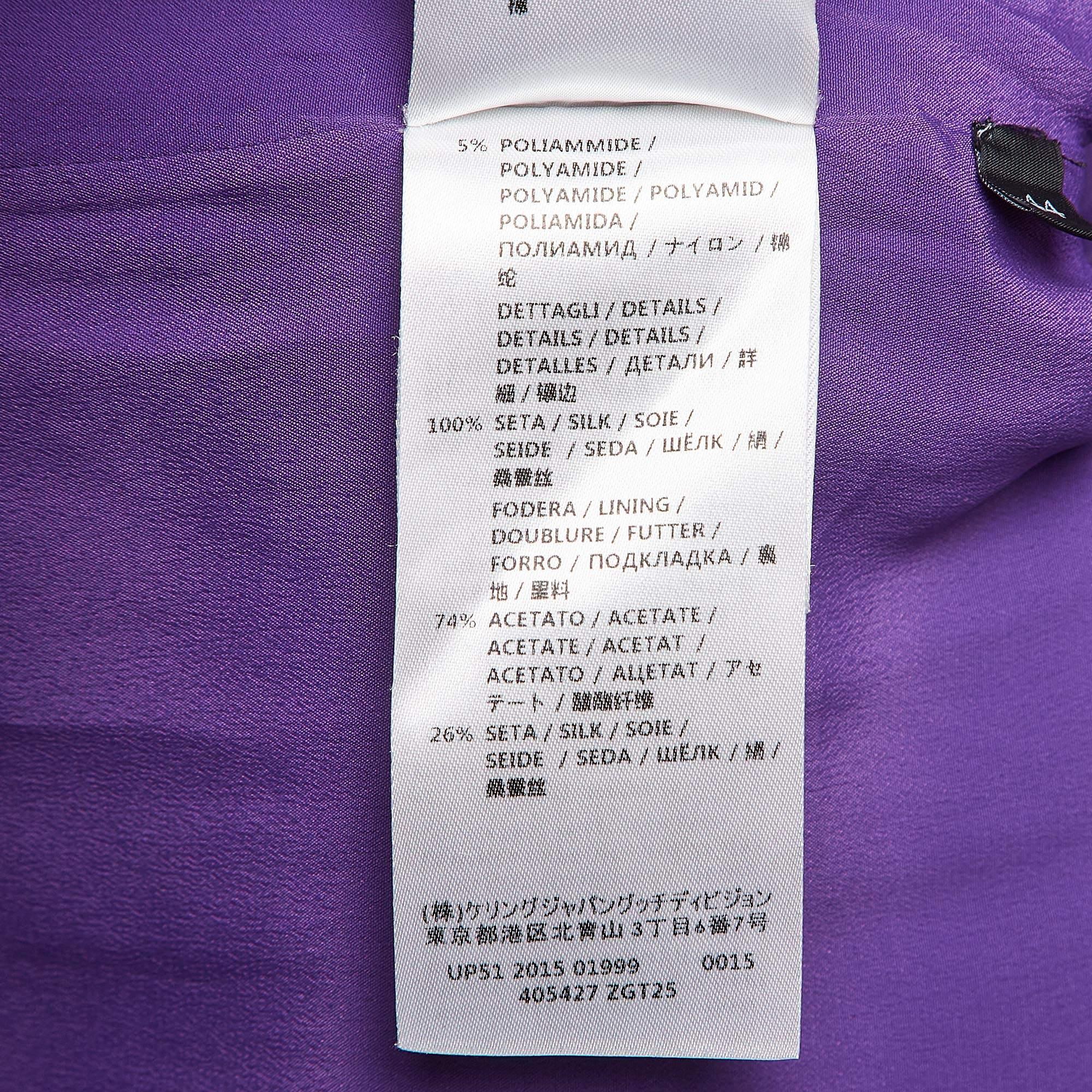 Gucci Purple Lace Satin Trimmed Shirt Dress M 1