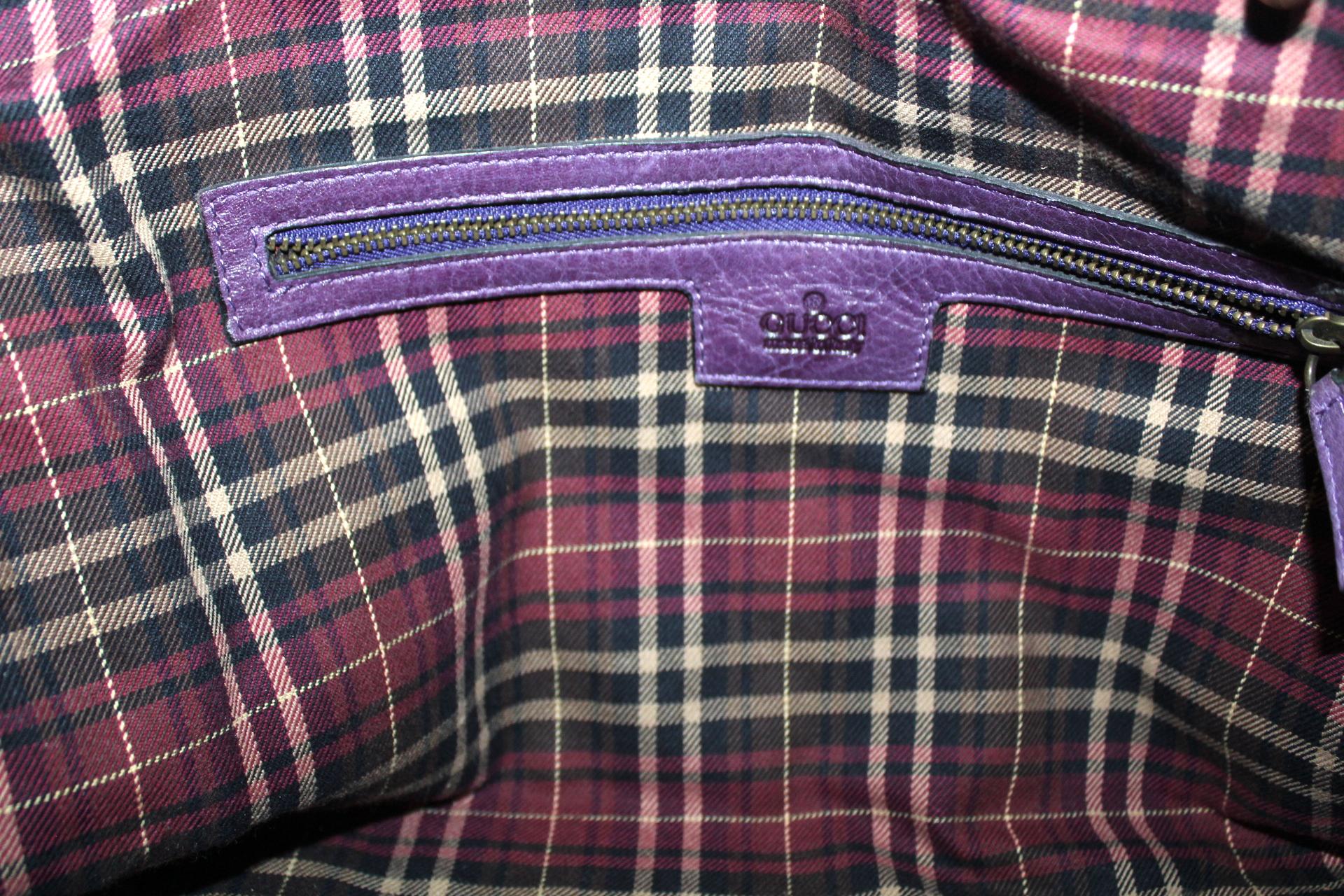 Gucci Purple Leather Babouska Boston Bag In Excellent Condition In Torre Del Greco, IT