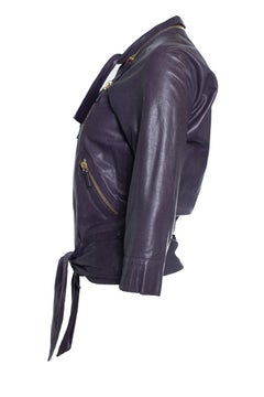 Gucci, Purple leather biker jacket