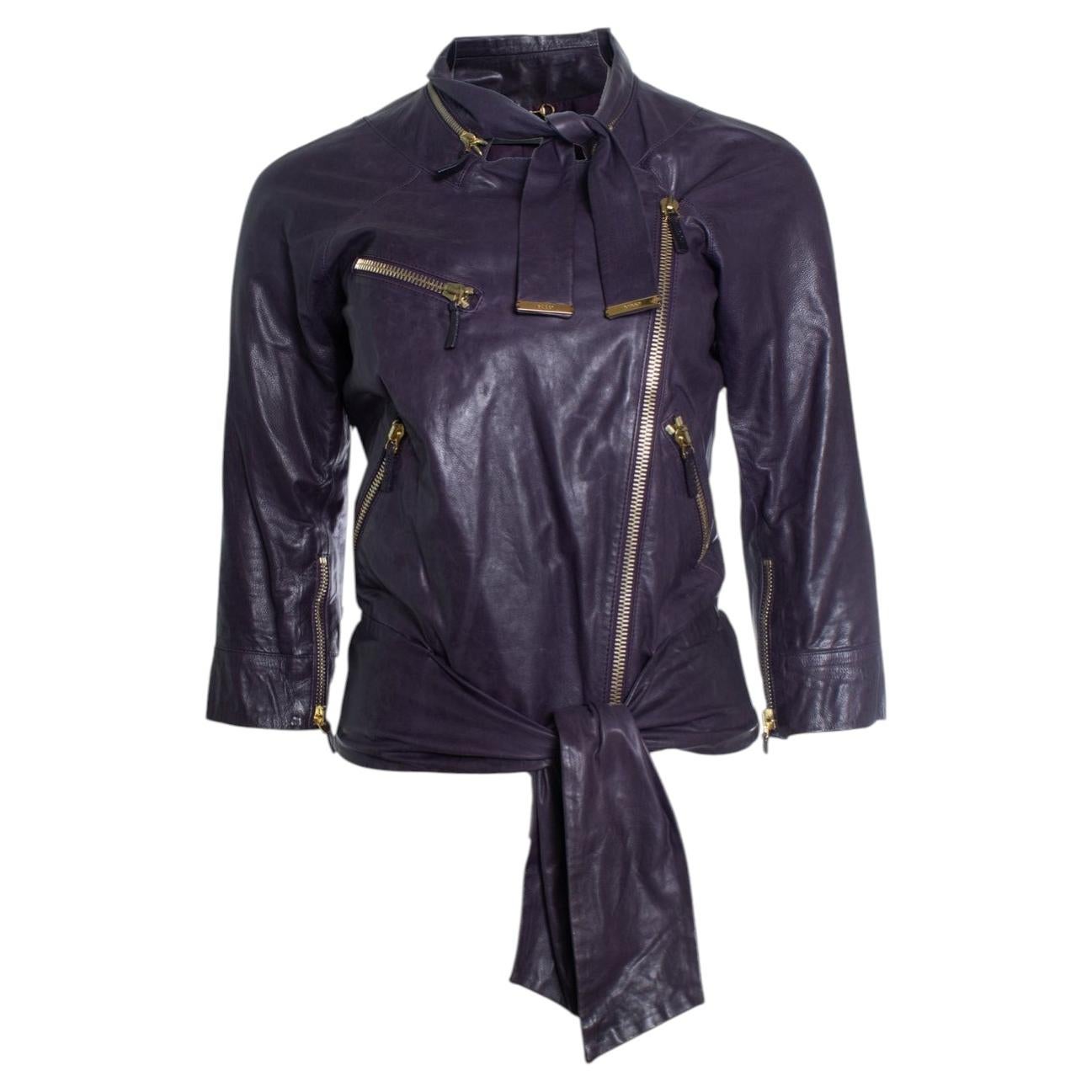 Gucci, Chaqueta motera de piel morada