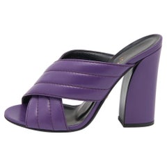 Gucci Purple Leather Crisscross Sandals Size 39