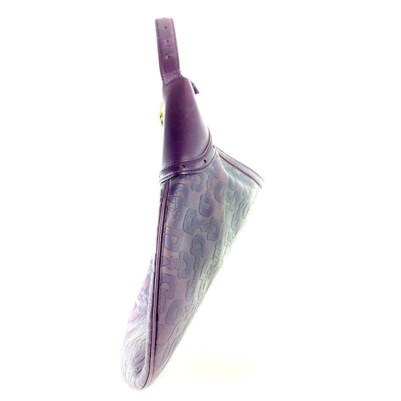 Gucci Purple Leather Horsebit Embossed Glam Hobo 10G10105  5