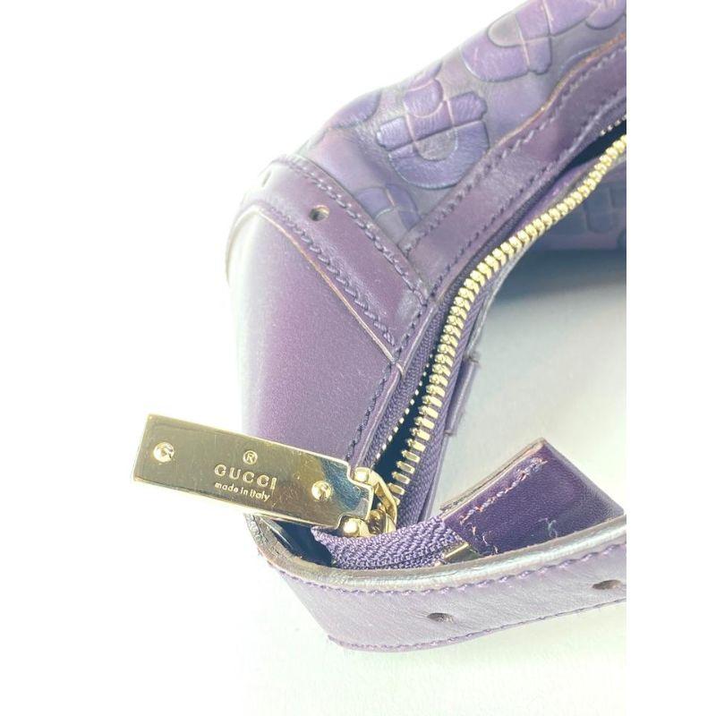 Gucci Purple Leather Horsebit Embossed Glam Hobo 10G10105  6