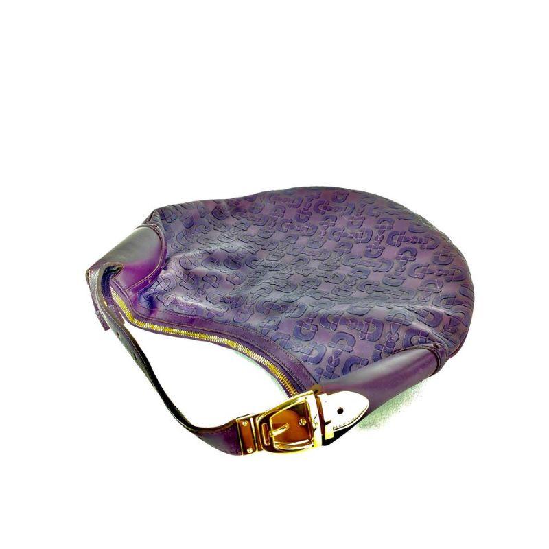 Gucci Purple Leather Horsebit Embossed Glam Hobo 10G10105  1