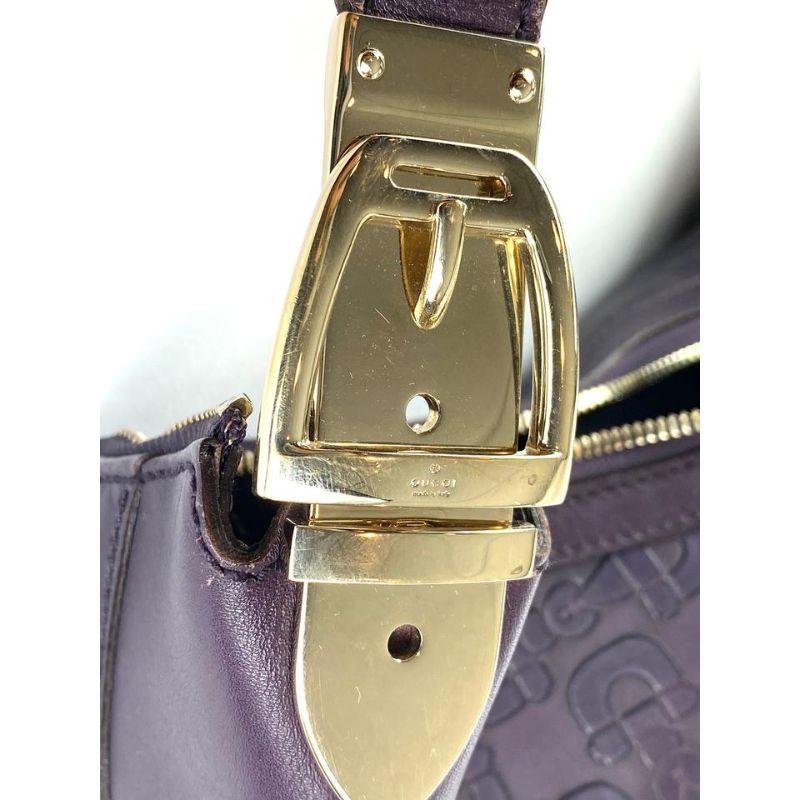 Gucci Purple Leather Horsebit Embossed Glam Hobo 10G10105  2