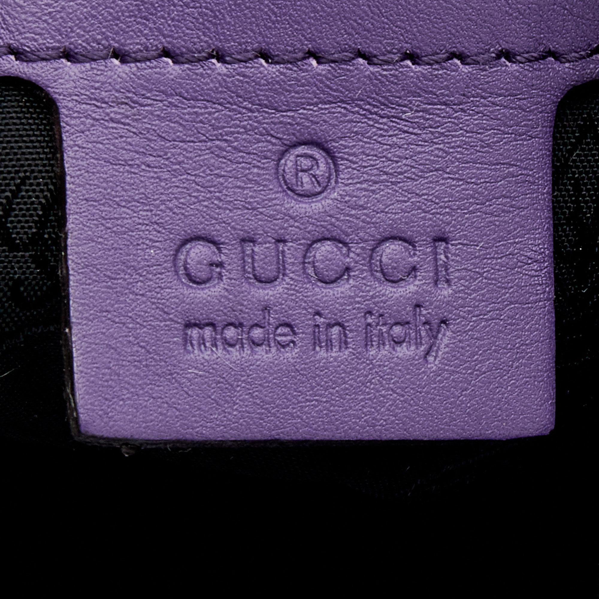 Gucci Purple Leather Jackie Fringes Bamboo Shoulder Bag 1