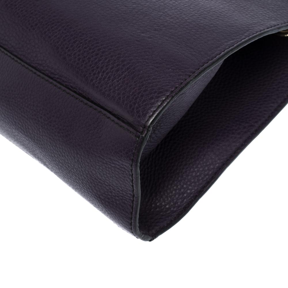 Black Gucci Purple Leather Large Emily Chain Shoulder Bag