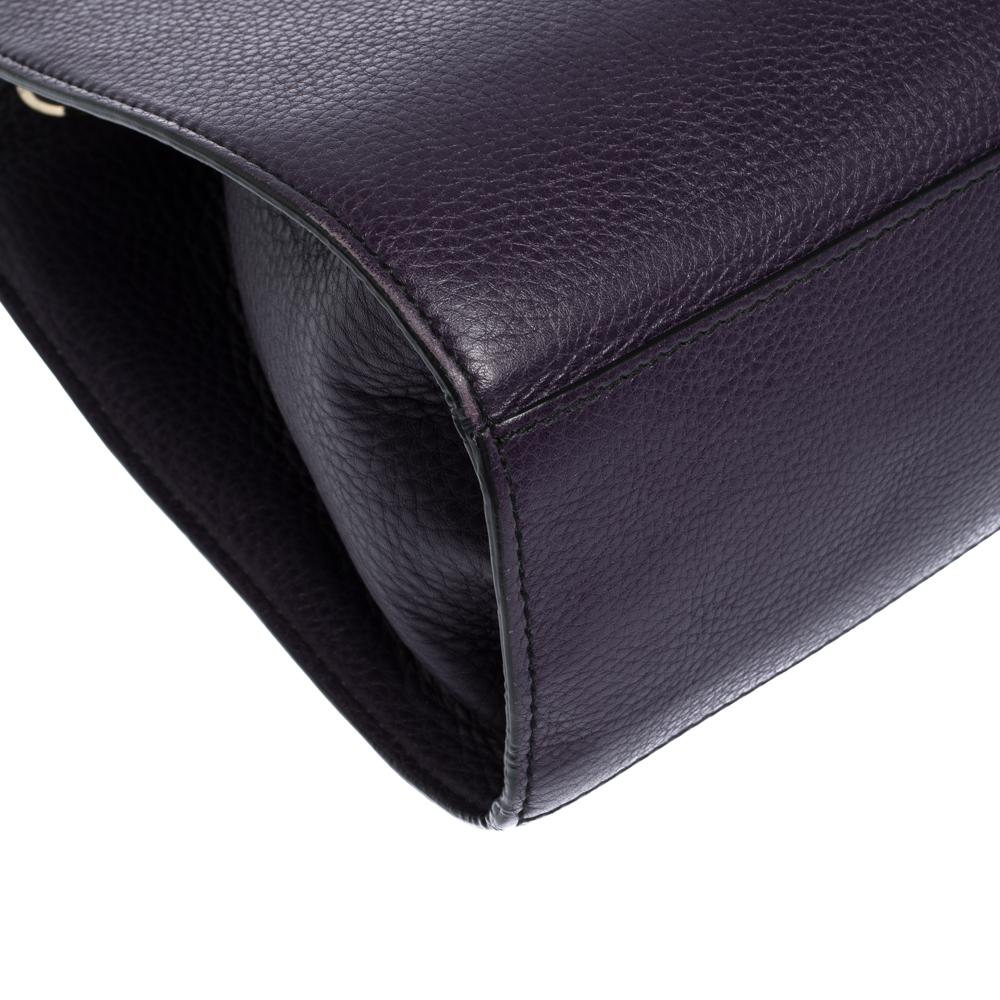 Gucci Purple Leather Large Emily Chain Shoulder Bag In Good Condition In Dubai, Al Qouz 2