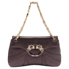 Gucci Purple Leather Limited Edition Tom Ford Dragon Shoulder Bag