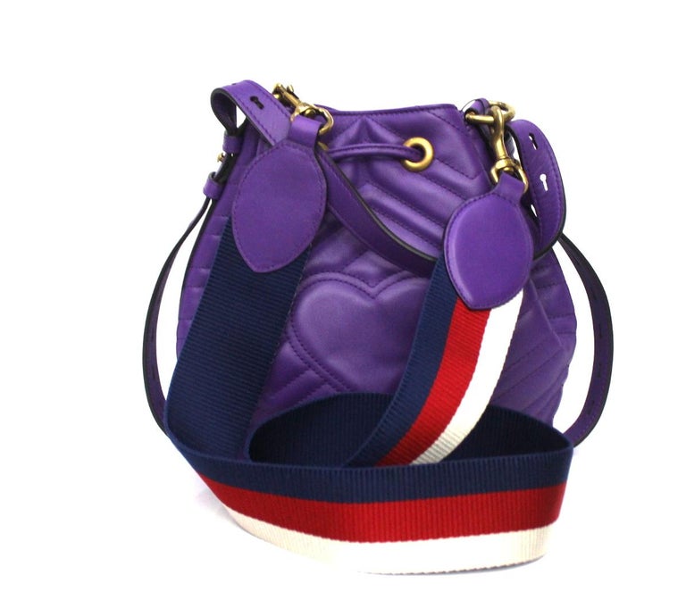 Leather crossbody bag Gucci Purple in Leather - 31758011