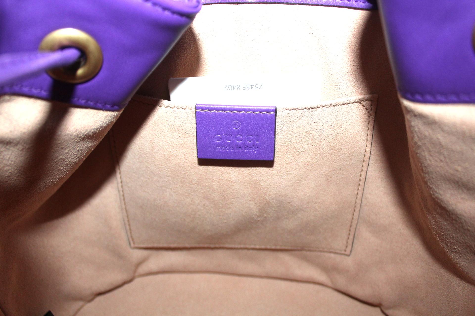 Women's Gucci Purple Leather Marmont Shoulder Bag