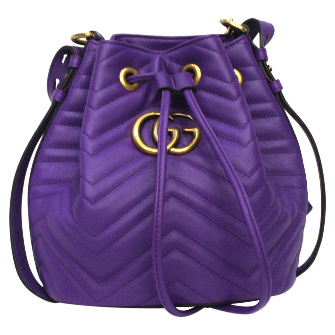Gucci Purple GG Imprime Messenger Bag Black Leather Plastic Pony-style  calfskin ref.192558 - Joli Closet