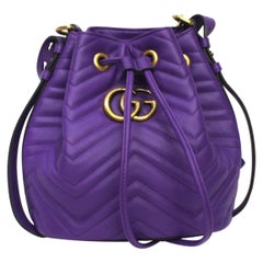 Gucci Purple Leather Marmont Shoulder Bag