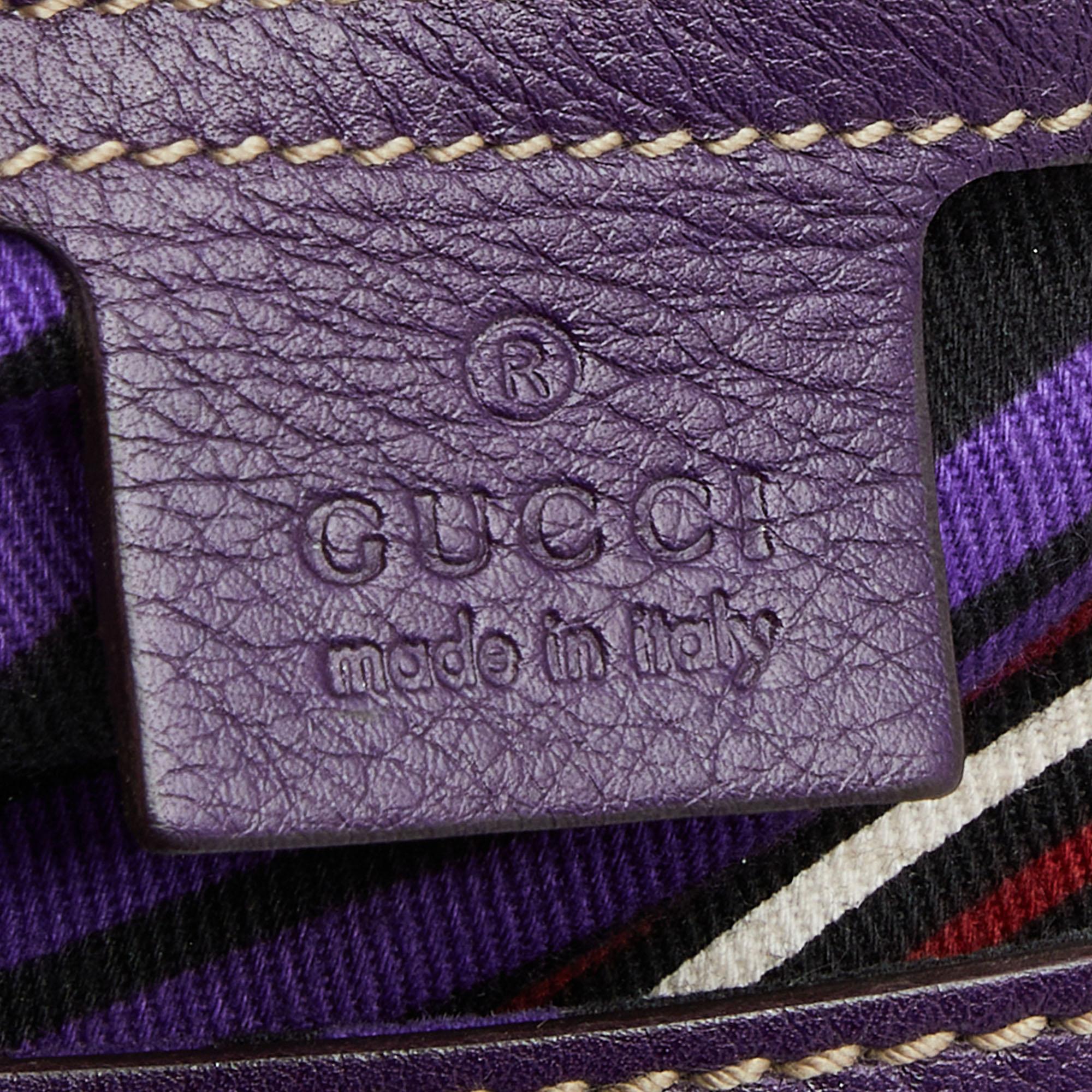 Gucci Purple Leather Medium Britt Shoulder Bag 1