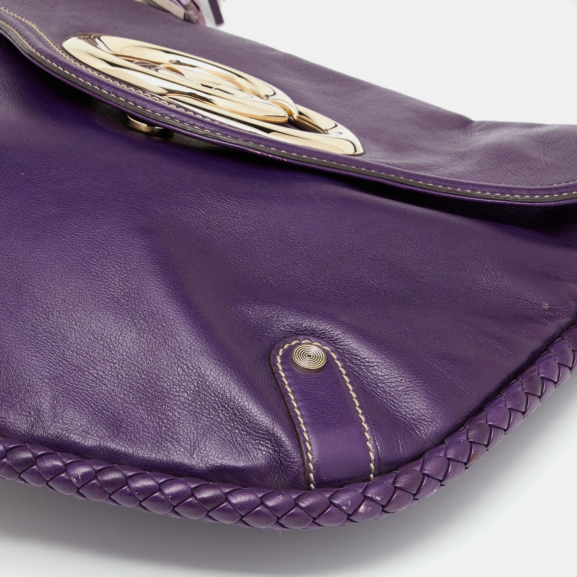 Gucci Purple Leather Medium Britt Shoulder Bag 4