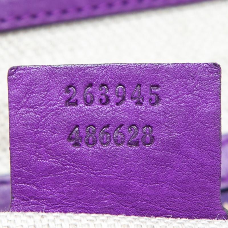 Gucci Purple Leather Medium Handmade Top Handle Satchel 6