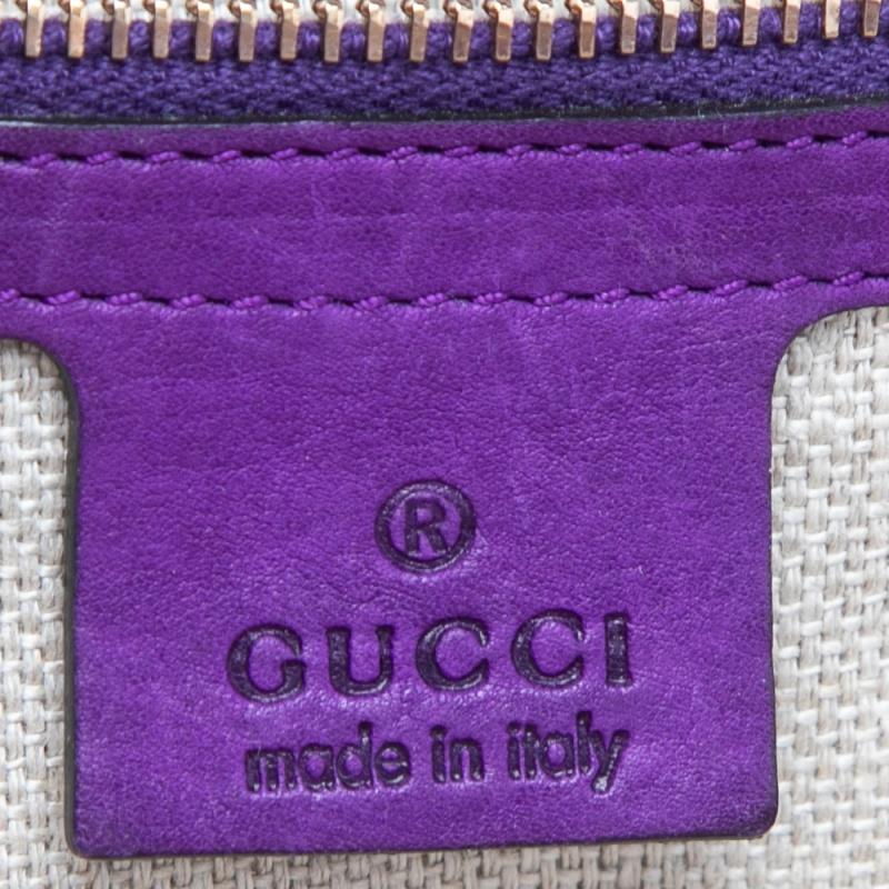 Gucci Purple Leather Medium Handmade Top Handle Satchel 7