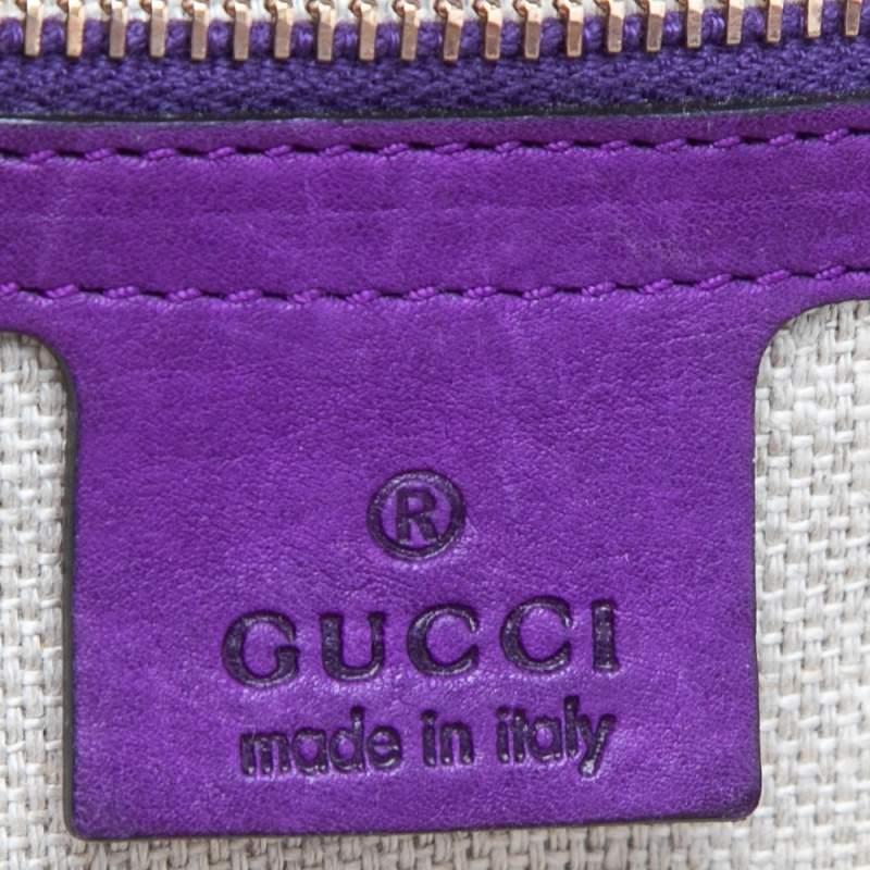 Gucci Purple Leather Medium Handmade Top Handle Satchel 9