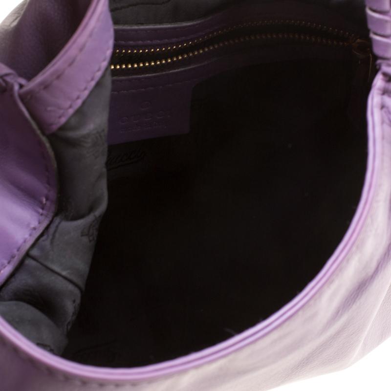 Gucci Purple Leather Medium New Jackie Shoulder Bag In Good Condition In Dubai, Al Qouz 2