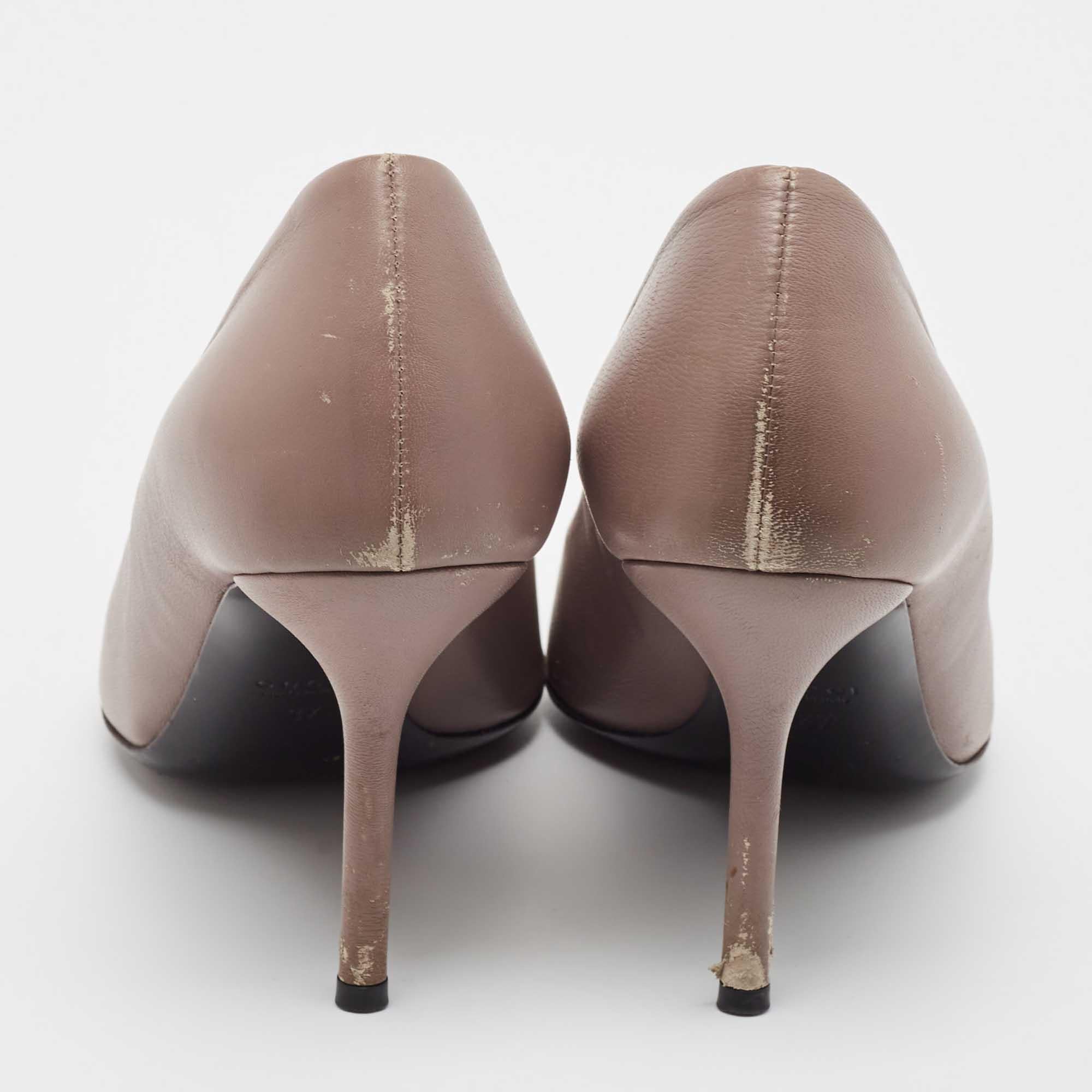 Women's Gucci Purple Leather Molaita Pumps Size 37 For Sale
