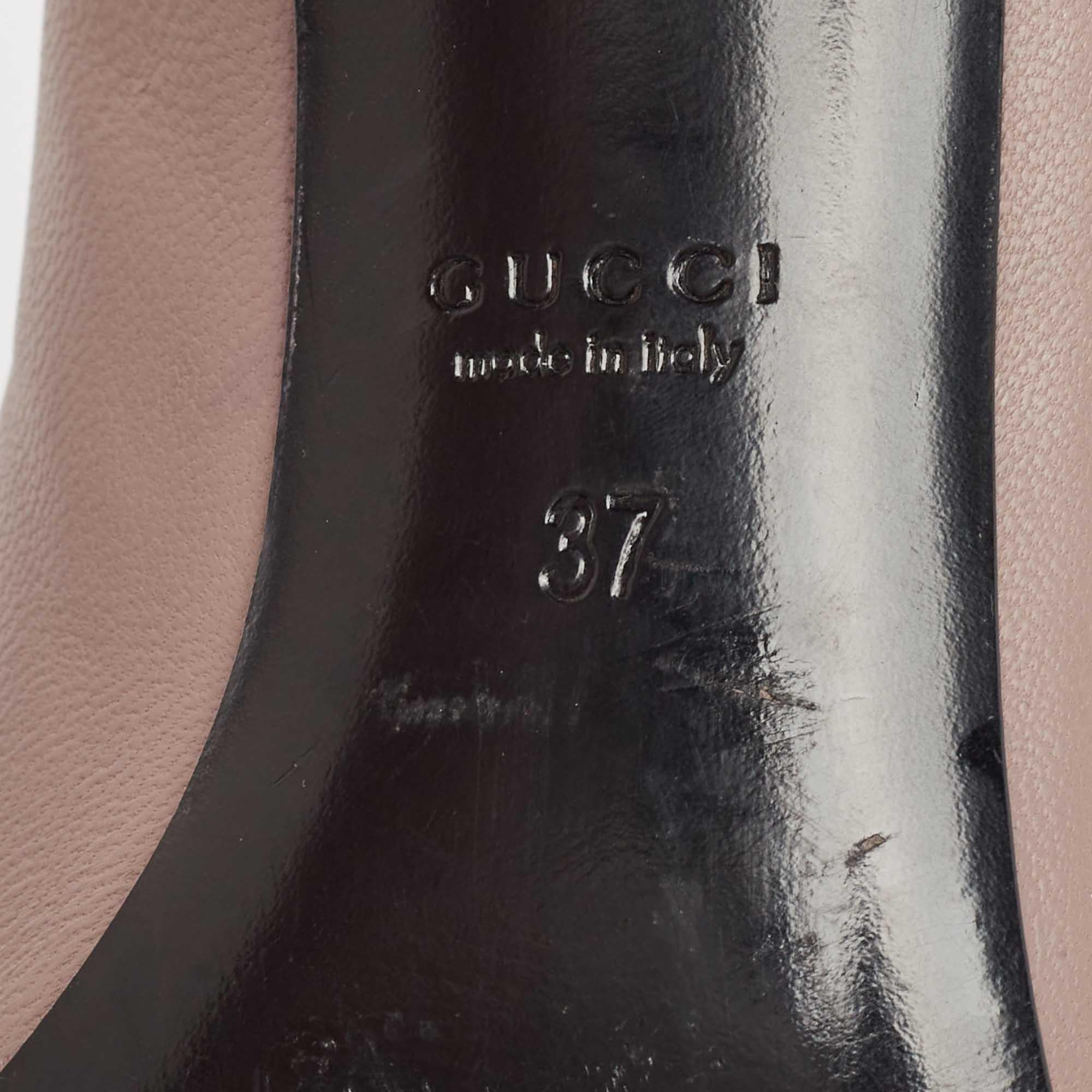 Gucci Purple Leather Molaita Pumps Size 37 For Sale 3