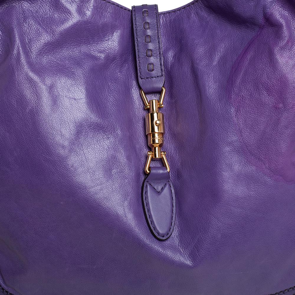 Gucci Purple Leather New Jackie Hobo 6