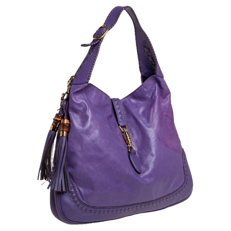 Gucci Purple Leather New Jackie Hobo at 1stDibs