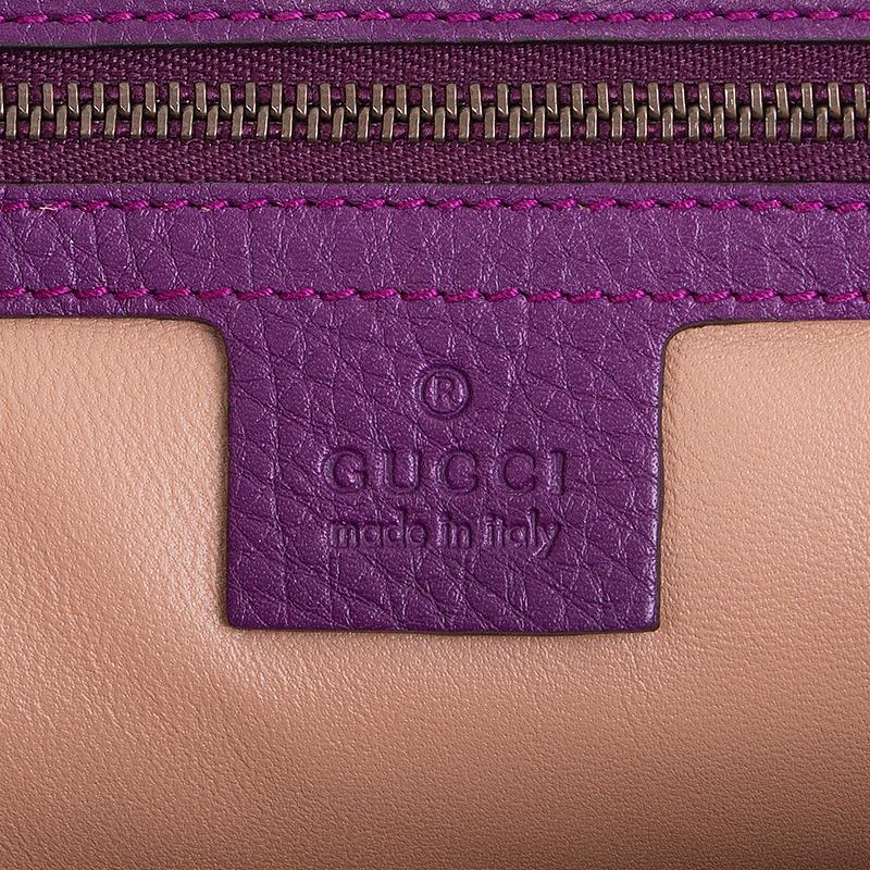 GUCCI purple leather NOUVEAU BAMBOO TASSEL Clutch Bag In Excellent Condition In Zürich, CH