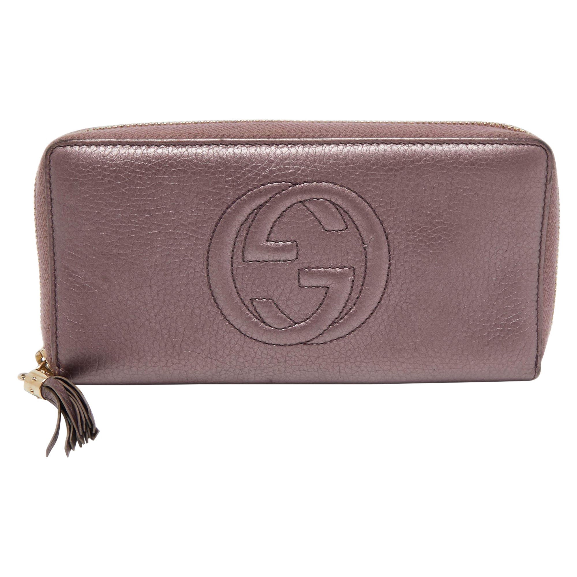 Gucci Purple Leather Soho Continental Wallet