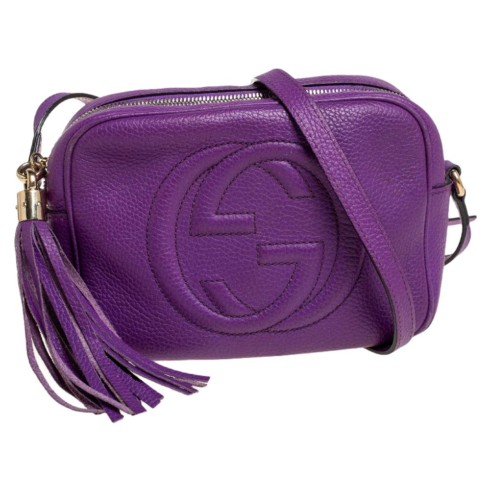 Gucci Purple Leather Soho Disco Crossbody Bag