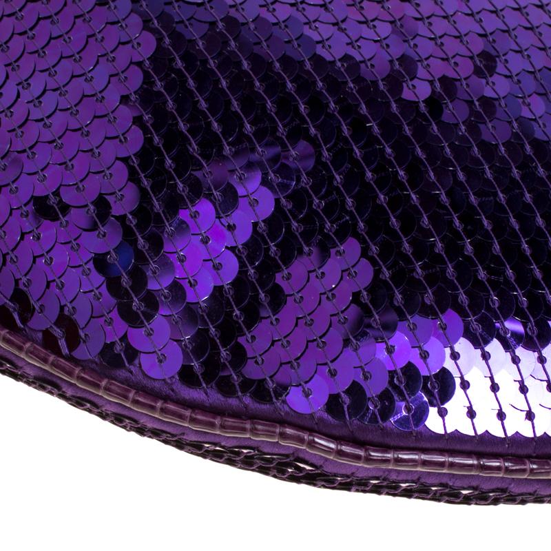 Gucci Purple Lizard Skin and Sequin Hobo 8