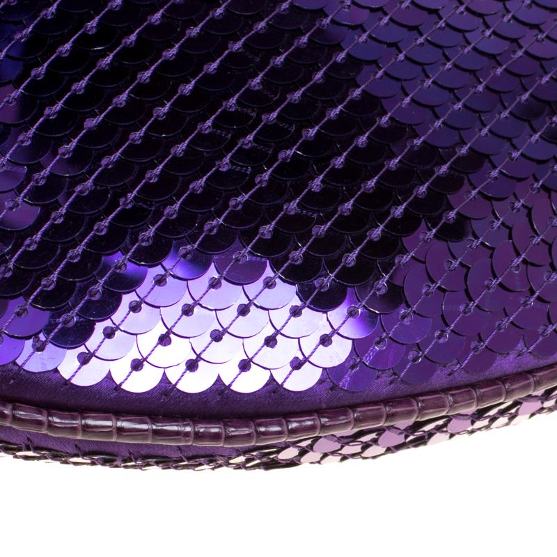 Gucci Purple Lizard Skin and Sequin Hobo 4