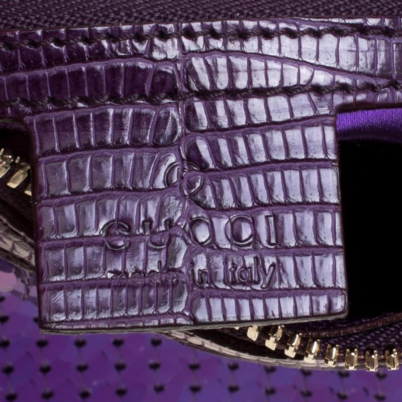 Gucci Purple Lizard Skin and Sequin Hobo 5