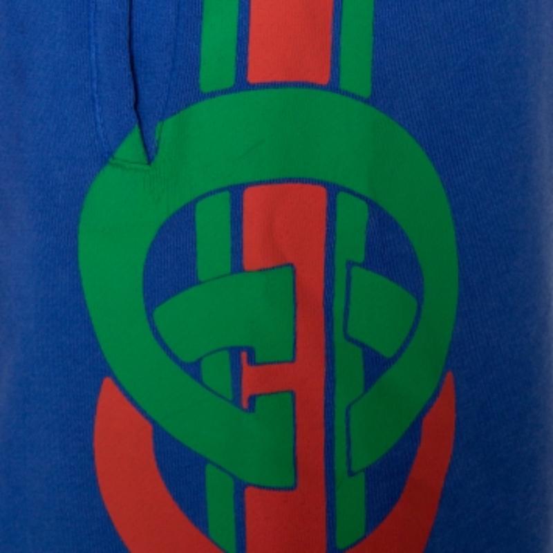 Gucci Purple Logo Print Cotton Washed Effect Shorts S im Zustand „Hervorragend“ im Angebot in Dubai, Al Qouz 2