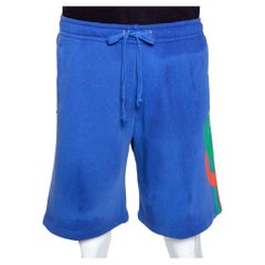 Gucci Pantalones Cortos de Algodón Efecto Lavado con Logotipo Morado S