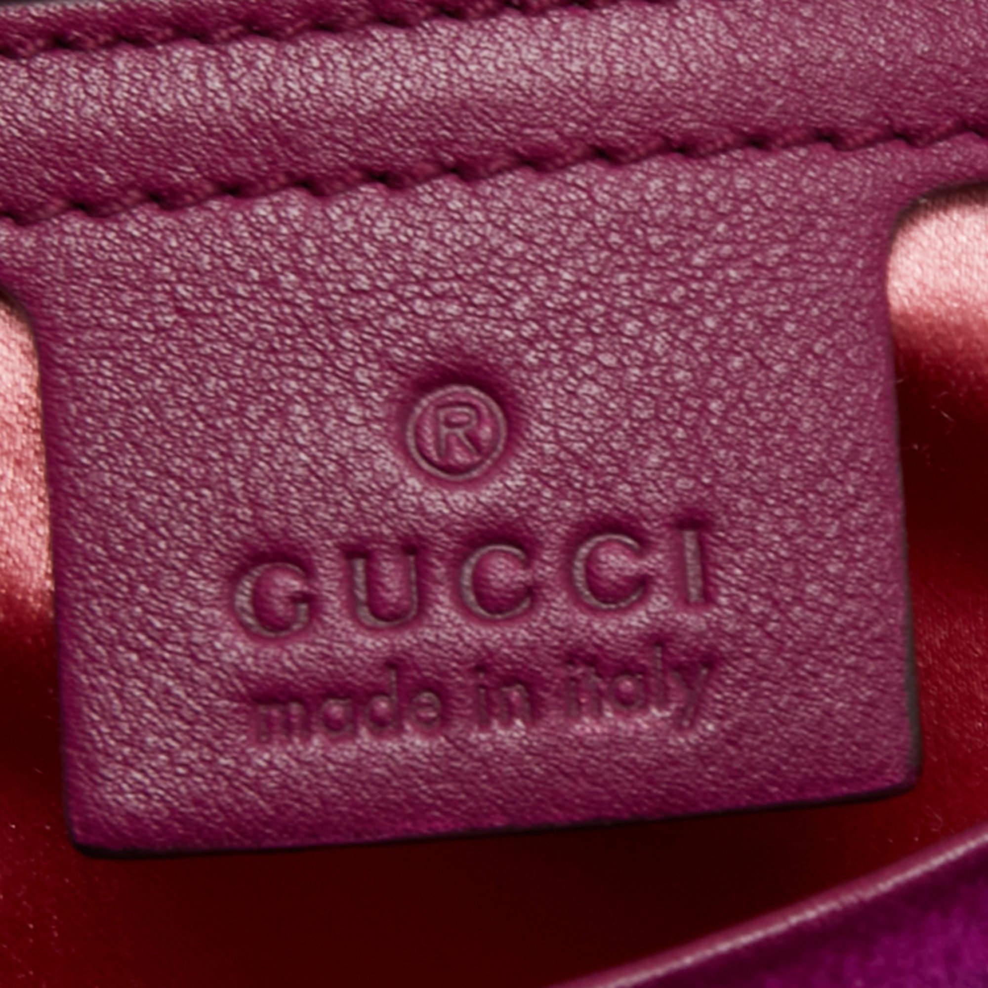 Gucci Purple Love Embroidered Matelassé Velvet Medium GG Marmont Shoulder Bag 6