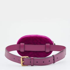 Gucci Purple Matelassé Velvet GG Marmont Belt Bag
