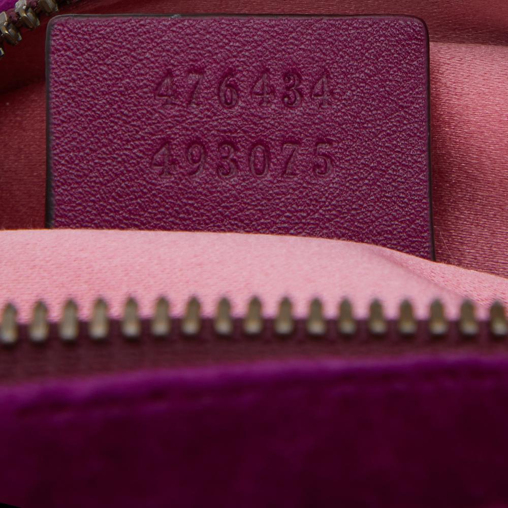 Gucci Purple Matelassé Velvet GG Marmont Belt Bag 3