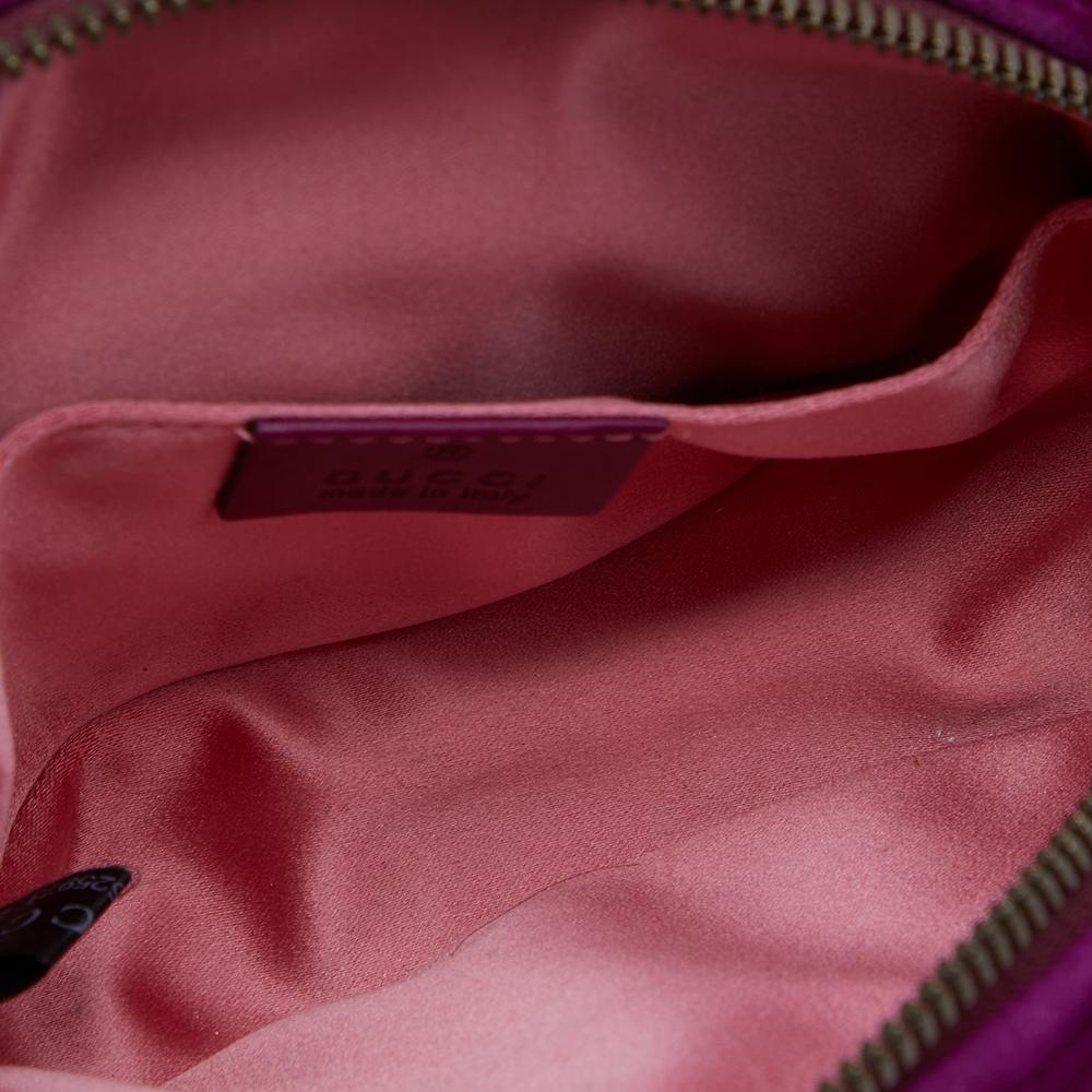 Gucci Purple Matelassé Velvet GG Marmont Belt Bag 4