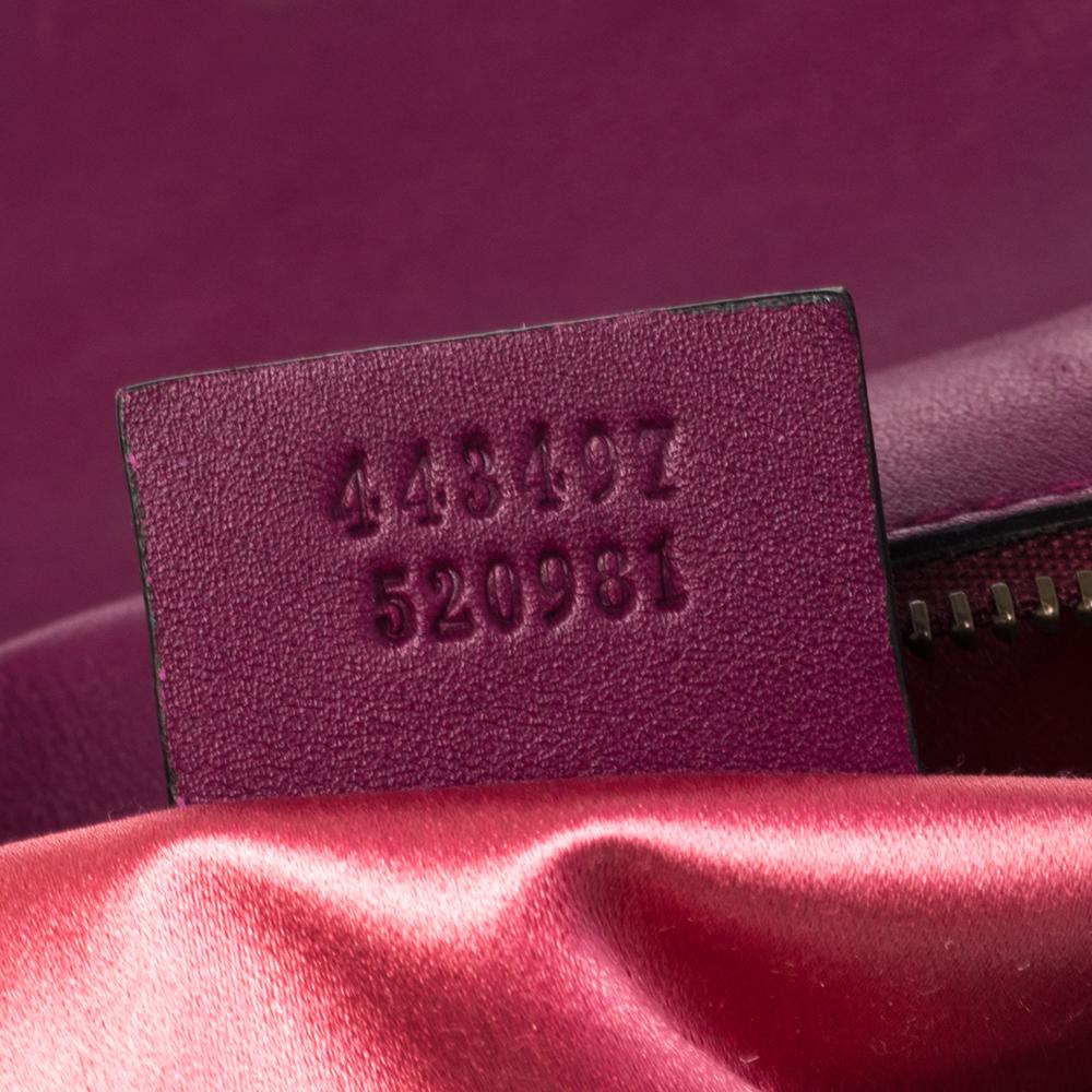 Gucci Purple Matelassé Velvet Small GG Marmont Shoulder Bag 3