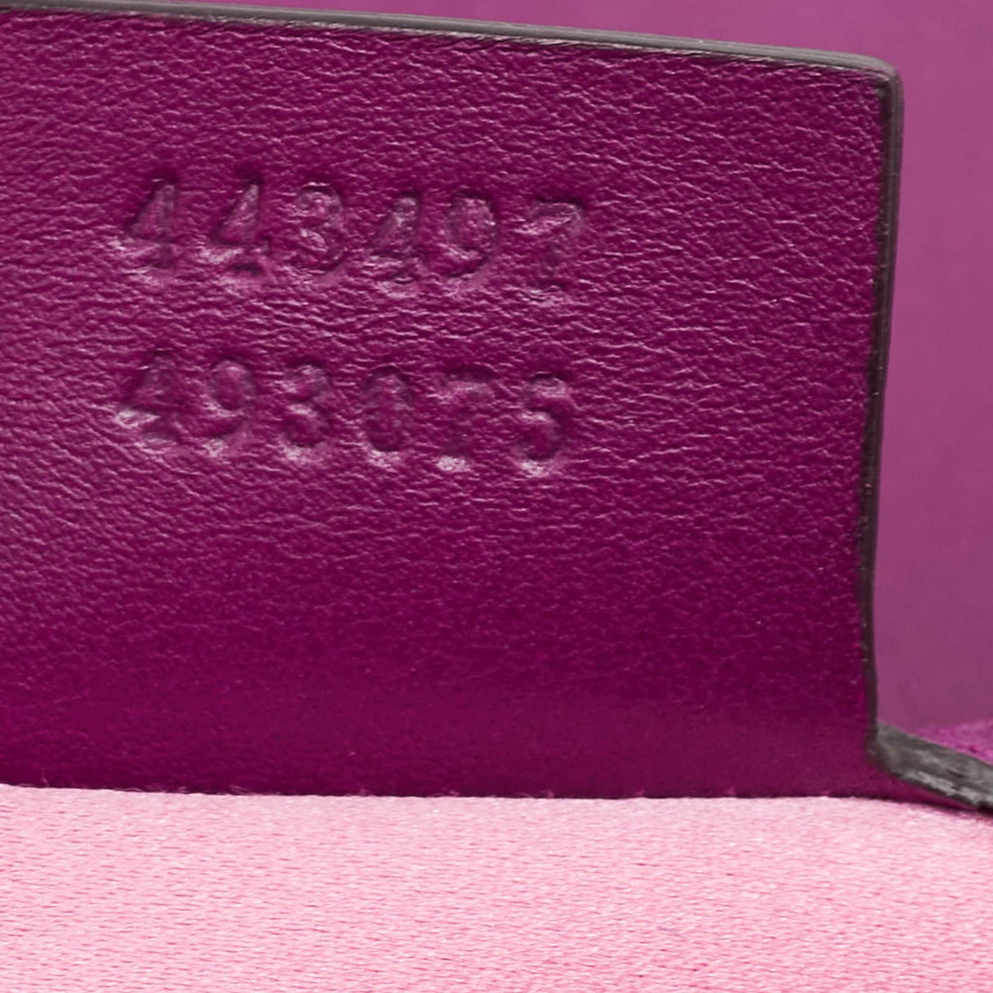 Gucci Purple Matelassé Velvet Small GG Marmont Shoulder Bag For Sale 1